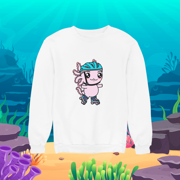 Sudadera Axolotzin Patinador Ajolote Unisex