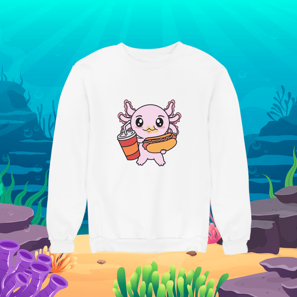 Sudadera Axolotzin Comiendo Jocho Ajolote Unisex