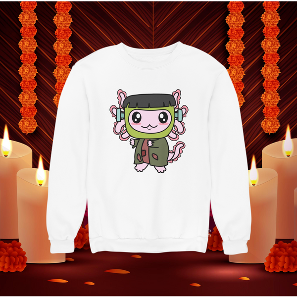 Sudadera Axolotzin Monstruo De Frankenstein Ajolote Unisex