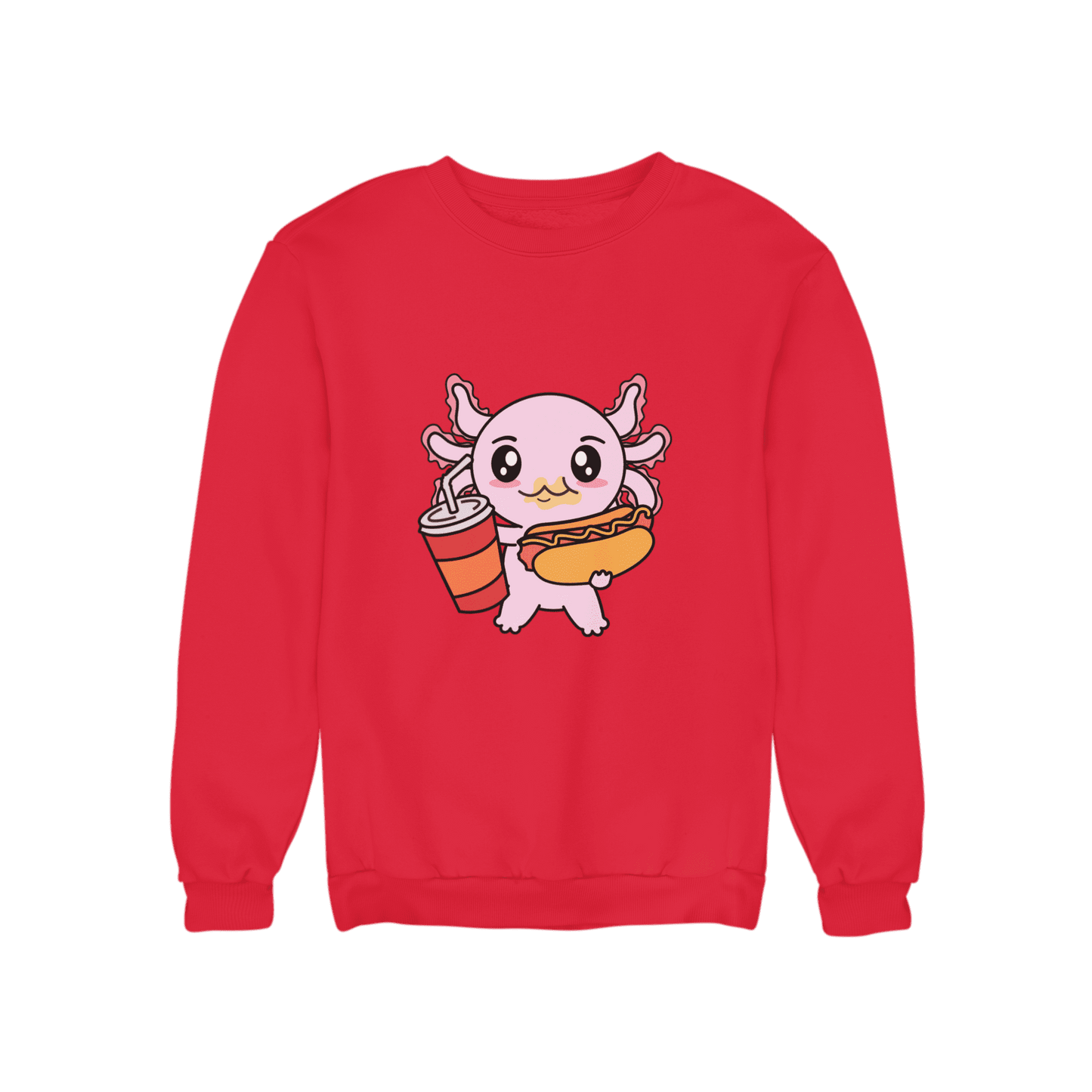 Sudadera Axolotzin Comiendo Jocho Ajolote Unisex