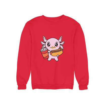 Sudadera Axolotzin Comiendo Jocho Ajolote Unisex