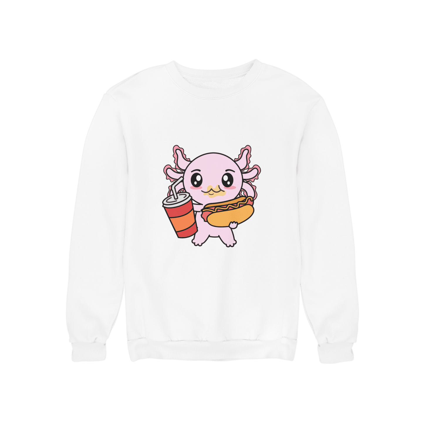 Sudadera Axolotzin Comiendo Jocho Ajolote Unisex