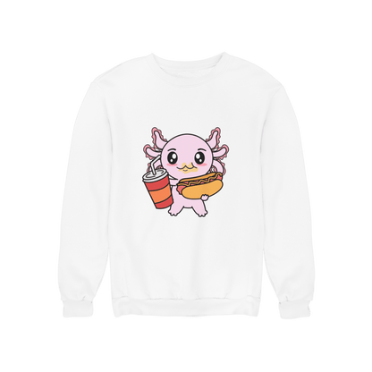 Sudadera Axolotzin Comiendo Jocho Ajolote Unisex