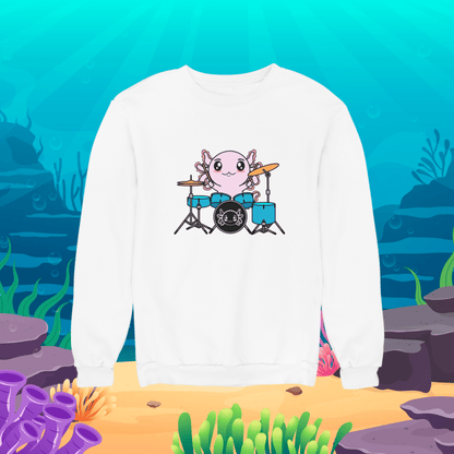 Sudadera Axolotzin Baterista Ajolote Unisex