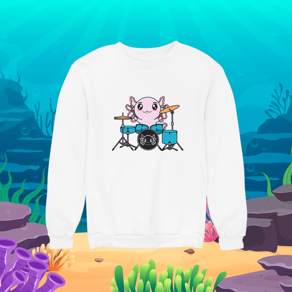 Sudadera Axolotzin Baterista Ajolote Unisex