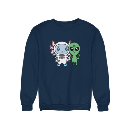 Sudadera Axolotzin Y Marcianito Ajolote Unisex