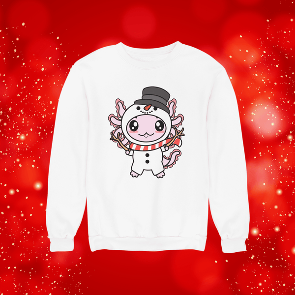 Sudadera Axolotzin Muñeco De Nieve Navidad