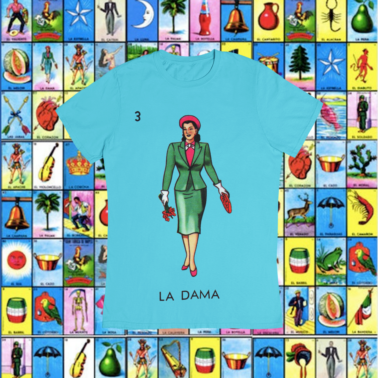 Playera Loteria La Dama Adulto E Infantil